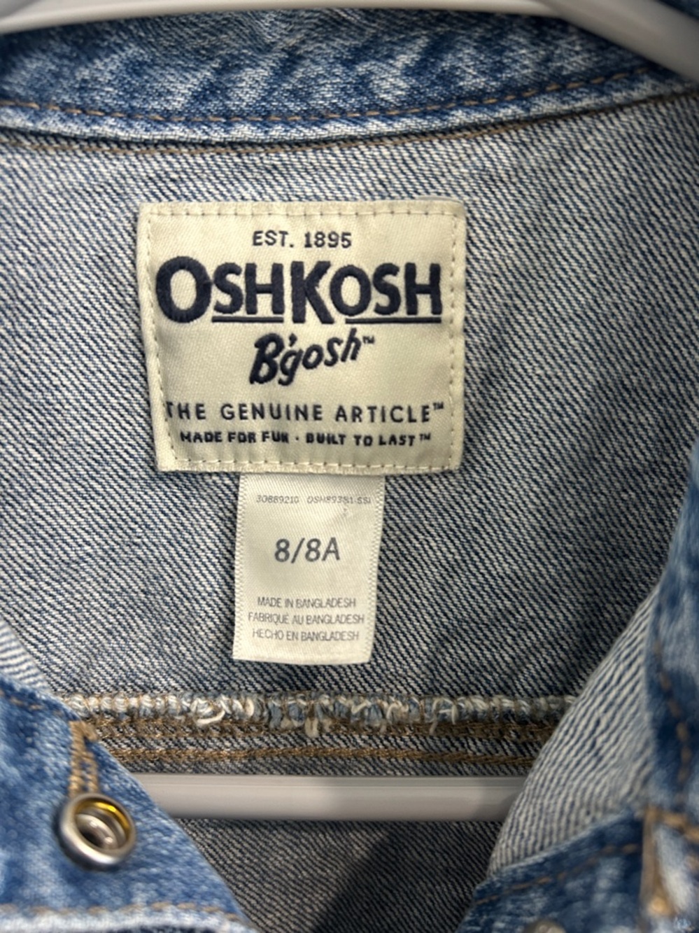 Oshkosh B’gosh Denim Jacket - Medium Wash |Size 8 - Picture 3 of 9